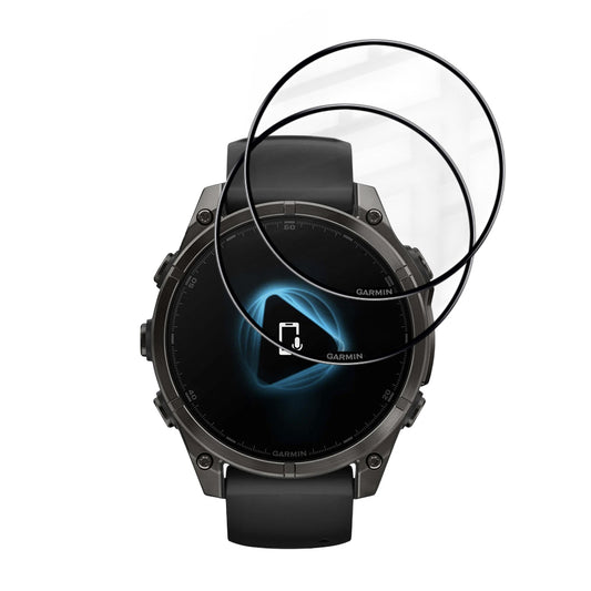 Film de protection Techsuit Nano Flex pour Garmin Fenix 8 Pro 47mm / 8 47mm, Set de 2 pièces, Plastique, Noir