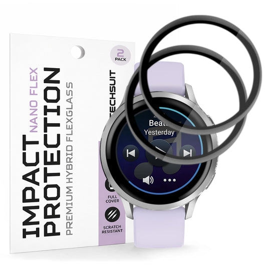 Film de protection Techsuit Nano Flex pour Garmin Venu 4 41mm, Set de 2 pièces, Plastique, Noir