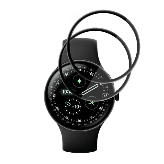 Techsuit Nano Flex Protection Film for Google Pixel Watch 4 45mm, Set of 2 pieces, Plastic, Black