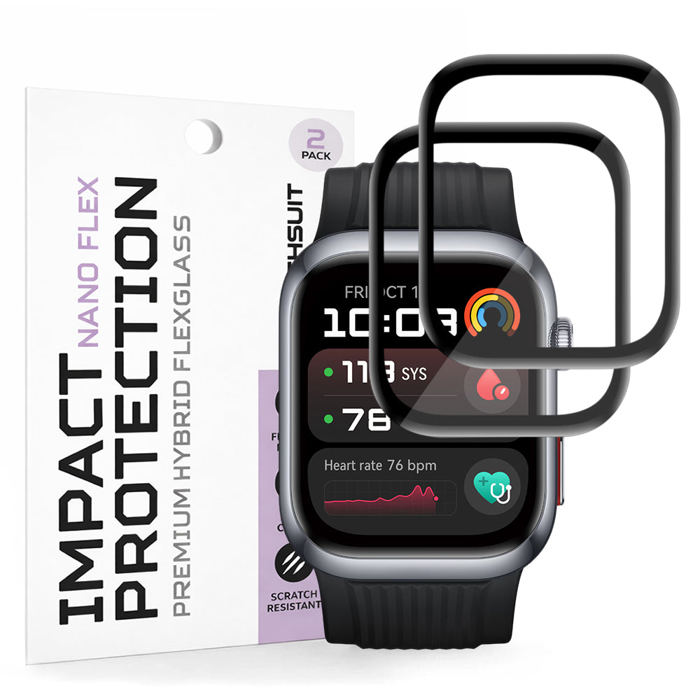 Techsuit Nano Flex Beschermfolie voor Huawei Watch D2, Set van 2 stuks, Plastic, Zwart