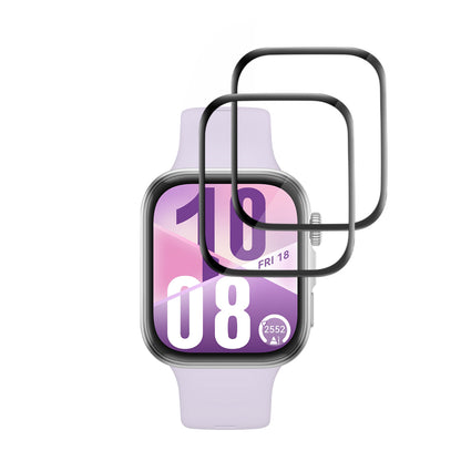 Techsuit Nano Flex Beschermfolie voor Huawei Watch Fit 4, Set van 2 stuks, Plastic, Zwart