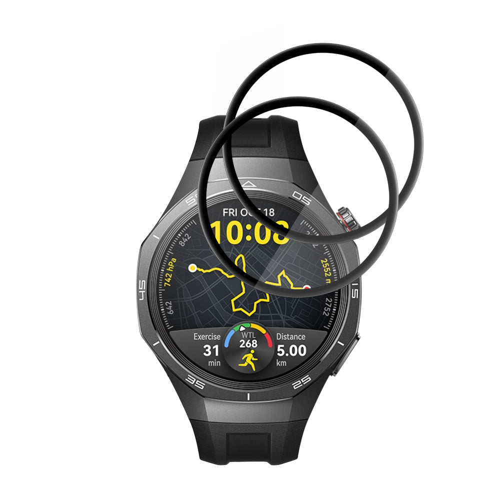 Schutzfolie Techsuit Nano Flex für Huawei Watch GT 5 Pro 46mm, Set mit 2 Stück, Kunststoff, Schwarz