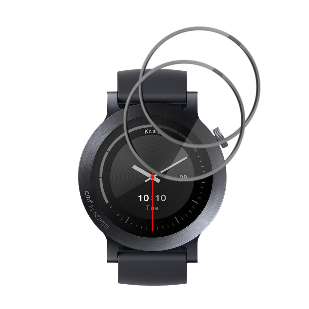Schutzfolie Techsuit Nano Flex für Nothing CMF Watch 3 Pro, Set 2 Stück, Kunststoff, Schwarz