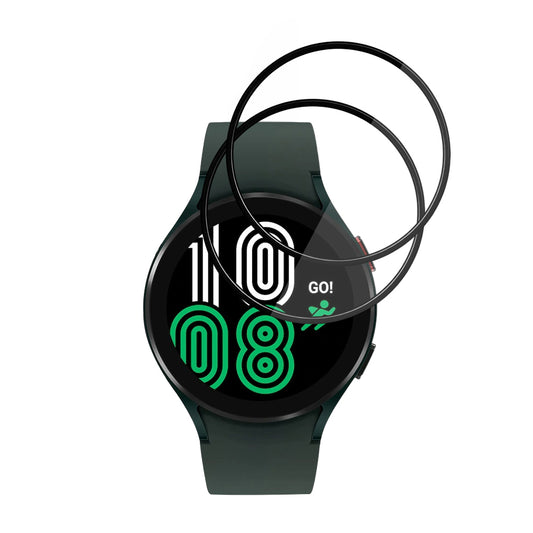 Schutzfolie Techsuit Nano Flex für Samsung Galaxy Watch4 44mm, Set mit 2 Stück, Kunststoff, Schwarz
