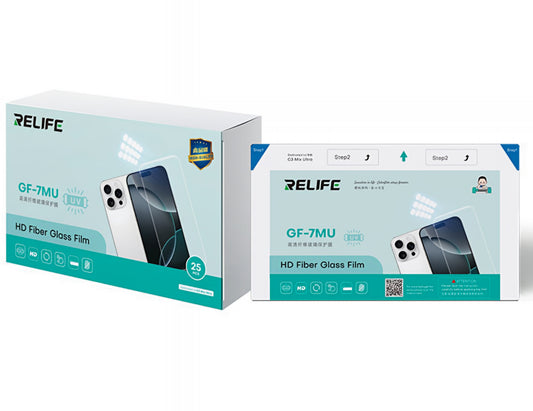 Flexibele Filbra Relife GF-7MU Glasfolie voor Sunshine C3 Mix Ultra UV Vacuümlamineermachine, 120mm x 210mm, Set van 25 stuks