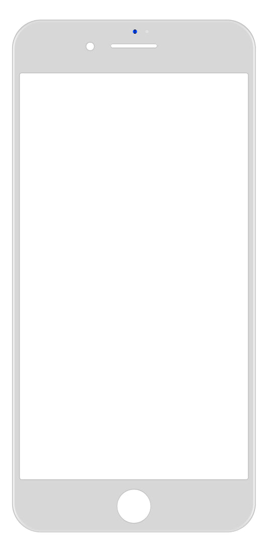 Verre pour écran Apple iPhone 8 Plus avec cadre OCA et adhésif, blanc
