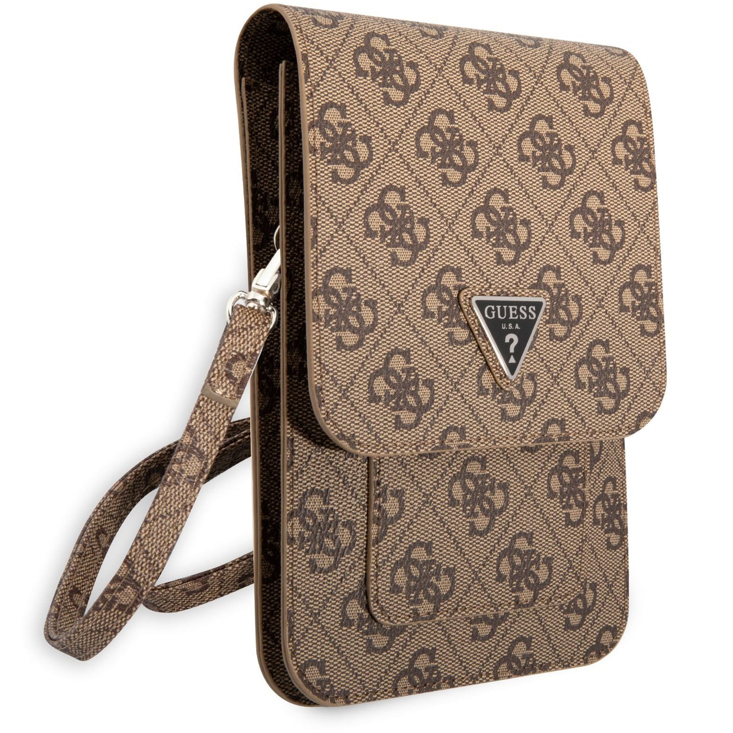 Universaltasche für Telefon, Guess, 4G Triangle Logo, Braun