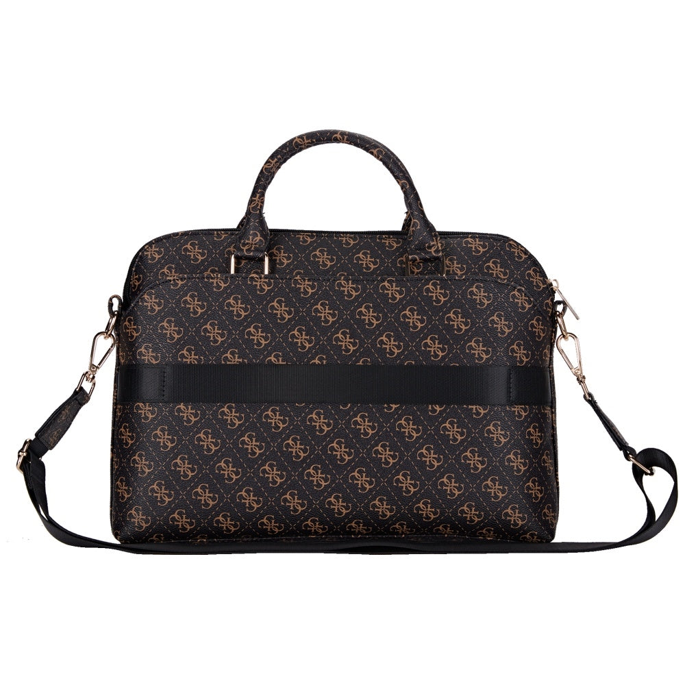 Sac Guess 4G Triangle Logo pour ordinateur portable 15 pouces, Noir Marron