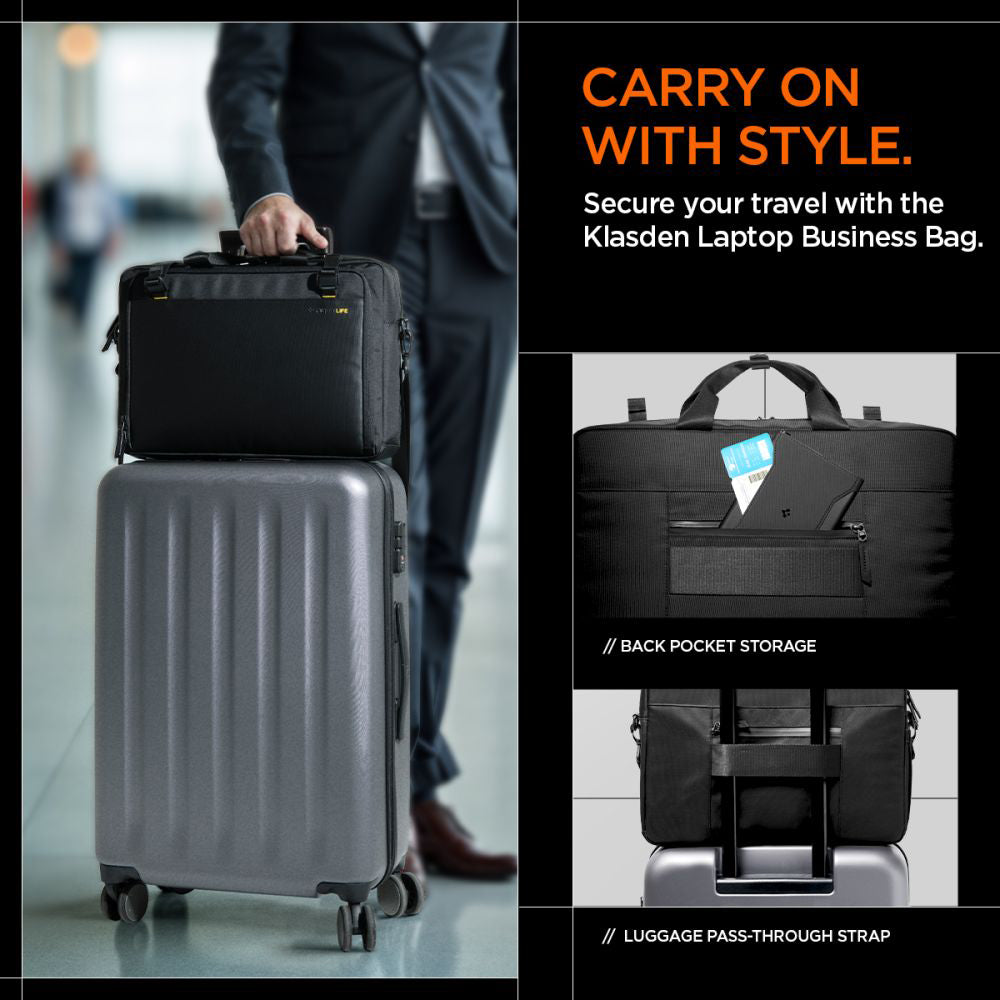 Sac Spigen Klasden pour ordinateur portable 16 pouces, Noir