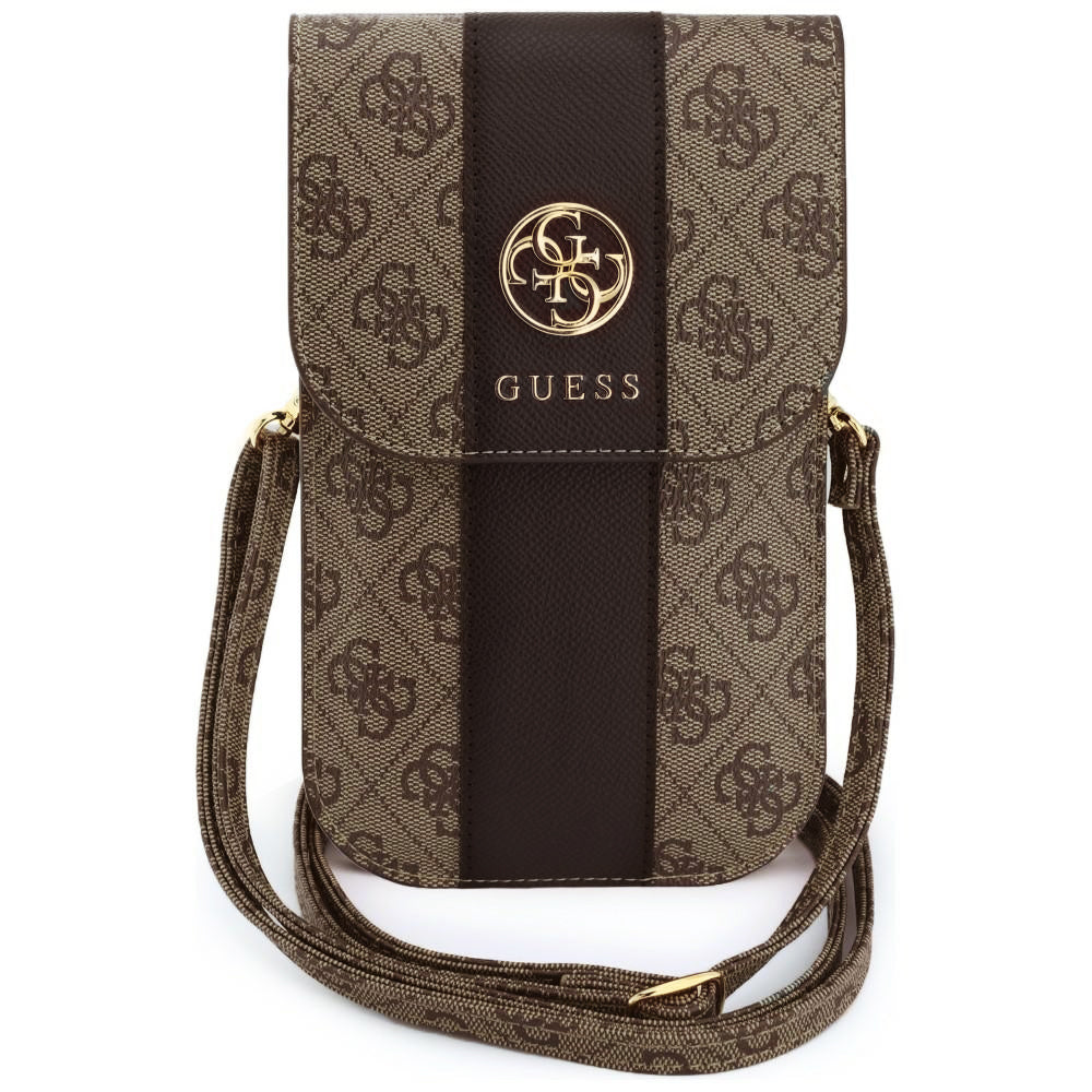 Universelle Handytasche, Guess, 4G Classic Logo Stripe, Braun