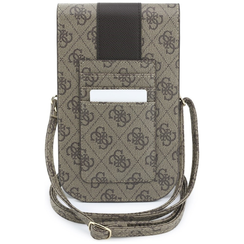Universelle Handytasche, Guess, 4G Classic Logo Stripe, Braun