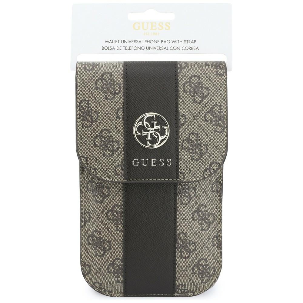 Universelle Handytasche, Guess, 4G Classic Logo Stripe, Braun