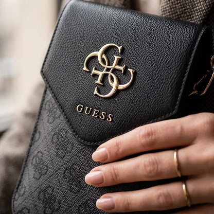 Universelle Handytasche, Guess, 4G Grained Classic Logo, Schwarz