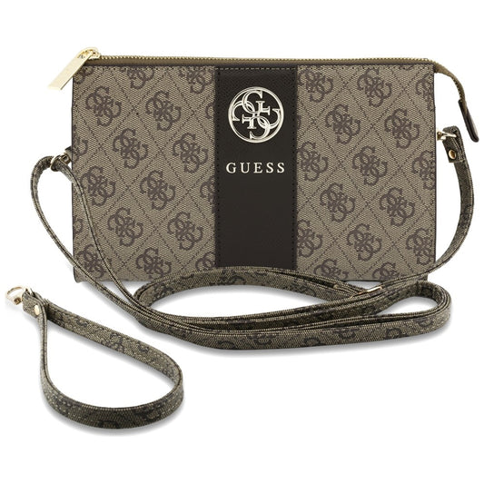 Universele telefoontasje, Guess, 4G Round Classic Logo Stripe, bruin