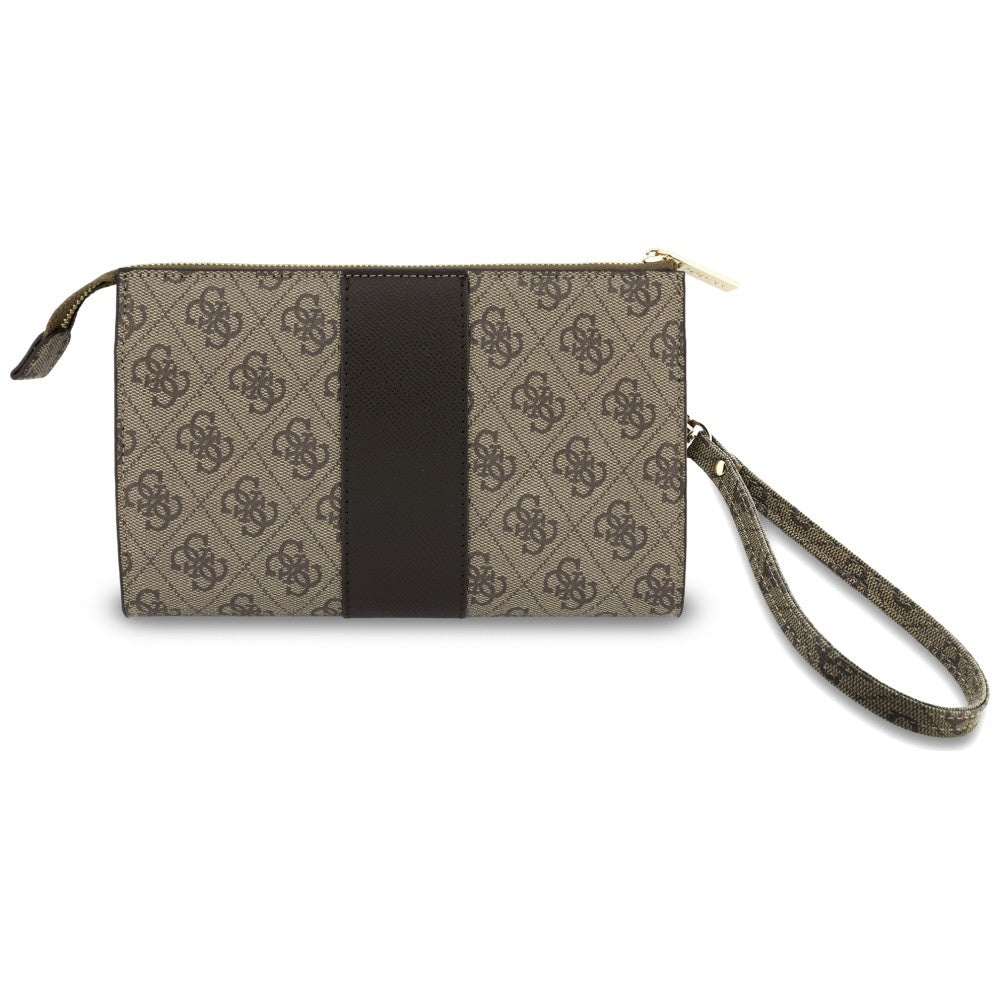 Universelle Handytasche, Guess, 4G Round Classic Logo Stripe, Braun