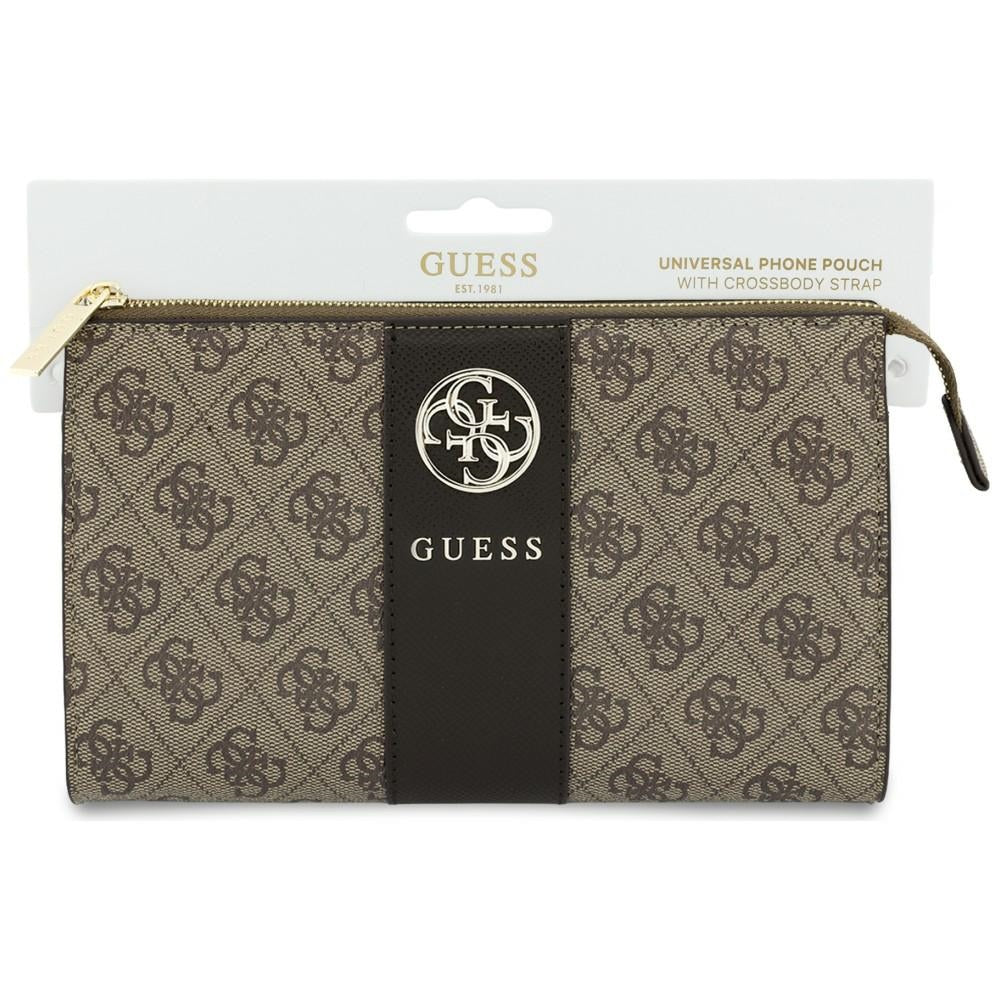 Universelle Handytasche, Guess, 4G Round Classic Logo Stripe, Braun