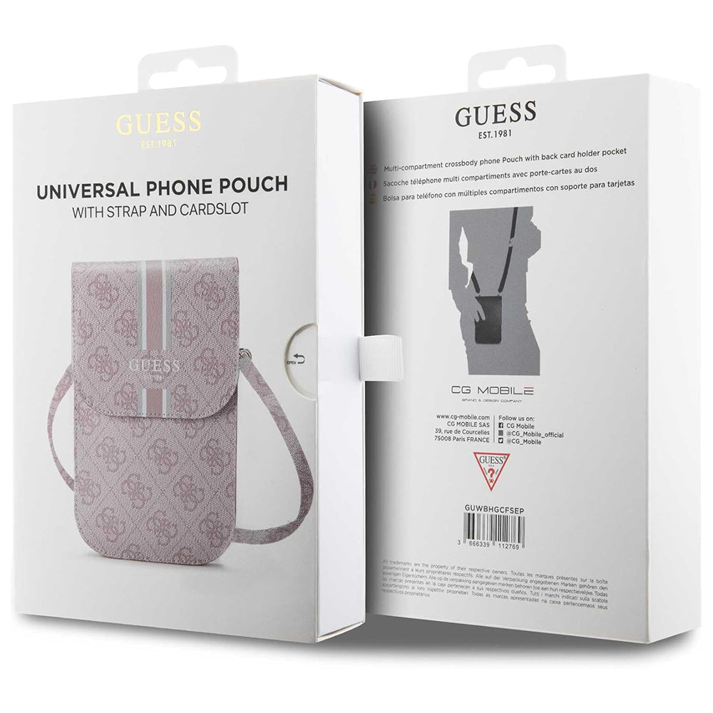 Universaltasche für Telefon, Guess, 4G Stripes, Rosa