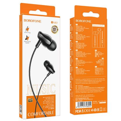 Handsfree 3,5 mm oortelefoon BM61 Wanderer, zwart 