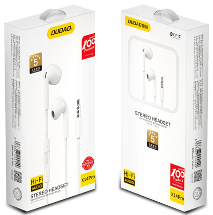 Handsfree 3.5mm Dudao X14Pro, Wit