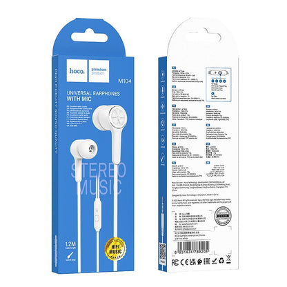 Handsfree 3,5 mm HOCO M104, Wit 