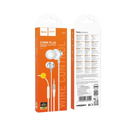 Handsfree 3.5mm HOCO M119, Zilver