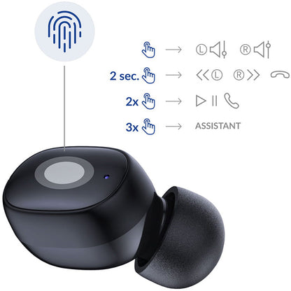 3MK FlowBuds TWS Bluetooth Kopfhörer | Schwarz | 6.5h Akku