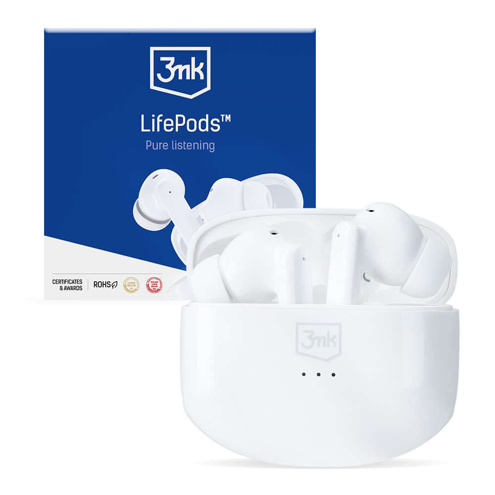 Bluetooth-Freisprecheinrichtung 3MK LIFEPODS, TWS, ANC, Weiß