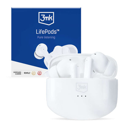 Bluetooth-Freisprecheinrichtung 3MK LIFEPODS, TWS, ANC, Weiß