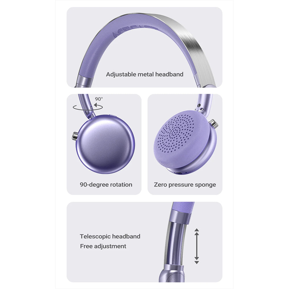 Kit mains libres Bluetooth Acefast H8, A2DP, ANC, Argenté