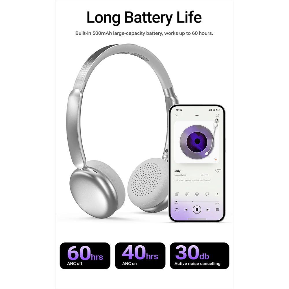 Handsfree Bluetooth Acefast H8, A2DP, ANC, Paars