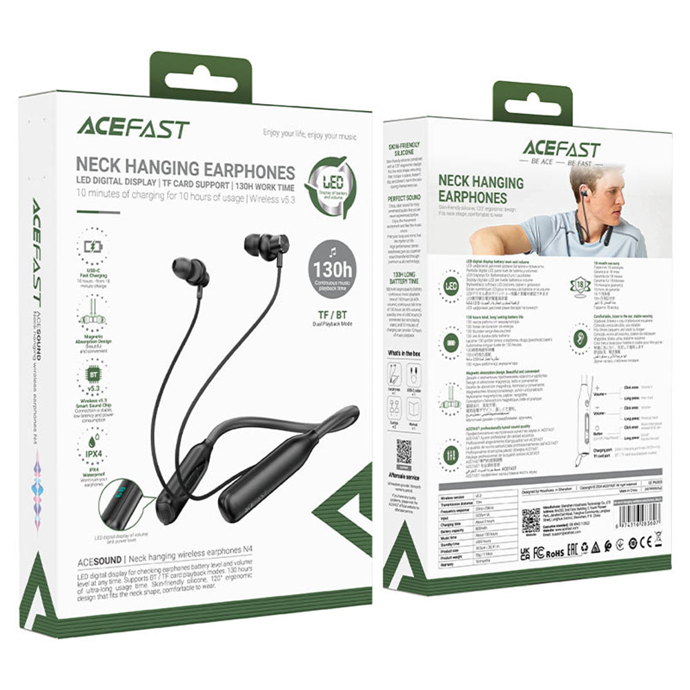 Handsfree Bluetooth Acefast N4, A2DP, Zwart
