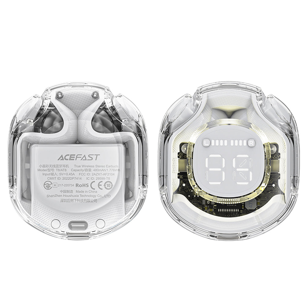 Handsfree Bluetooth Acefast T8, TWS, Wit