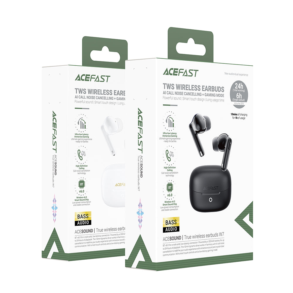 Handsfree Bluetooth Acefast W7, TWS, Zwart
