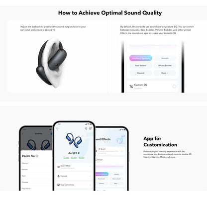 Kit mains libres Bluetooth Anker SoundCore AeroFit 2, TWS, Bleu A3874G31