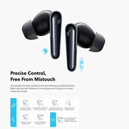 Kit mains libres Bluetooth Anker SoundCore Liberty 4 Pro NC, TWS, ANC, Noir A3954GF1