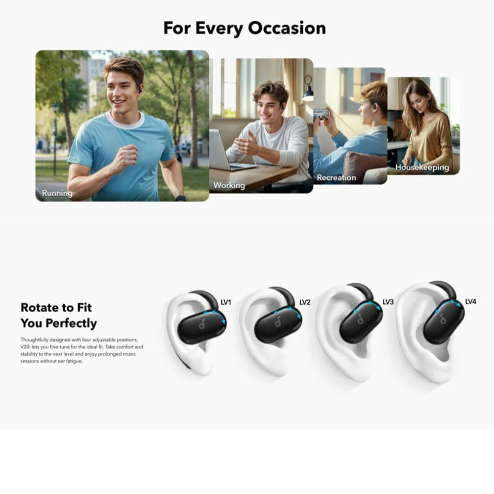 Handsfree Bluetooth Anker SoundCore V20i, TWS, Blanc A3876G21