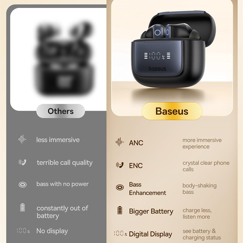 Handsfree Bluetooth Baseus Bowie 35, TWS, Black A00073800123-00