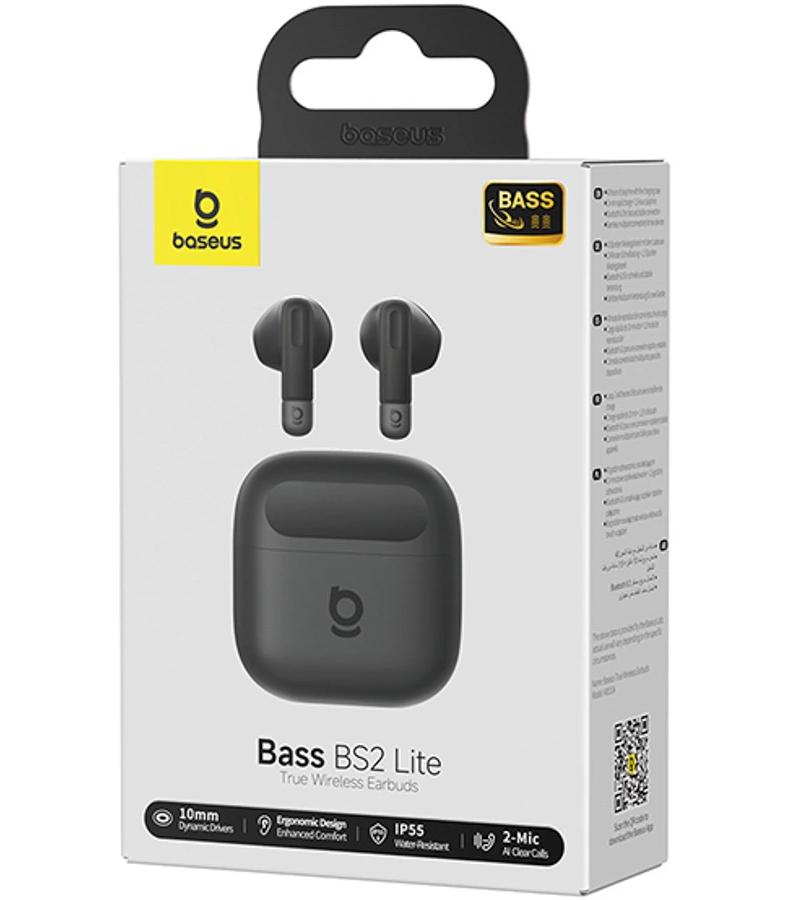 Handsfree Bluetooth Baseus Bowie Bass BS2 Lite, TWS, Zwart A0010A02