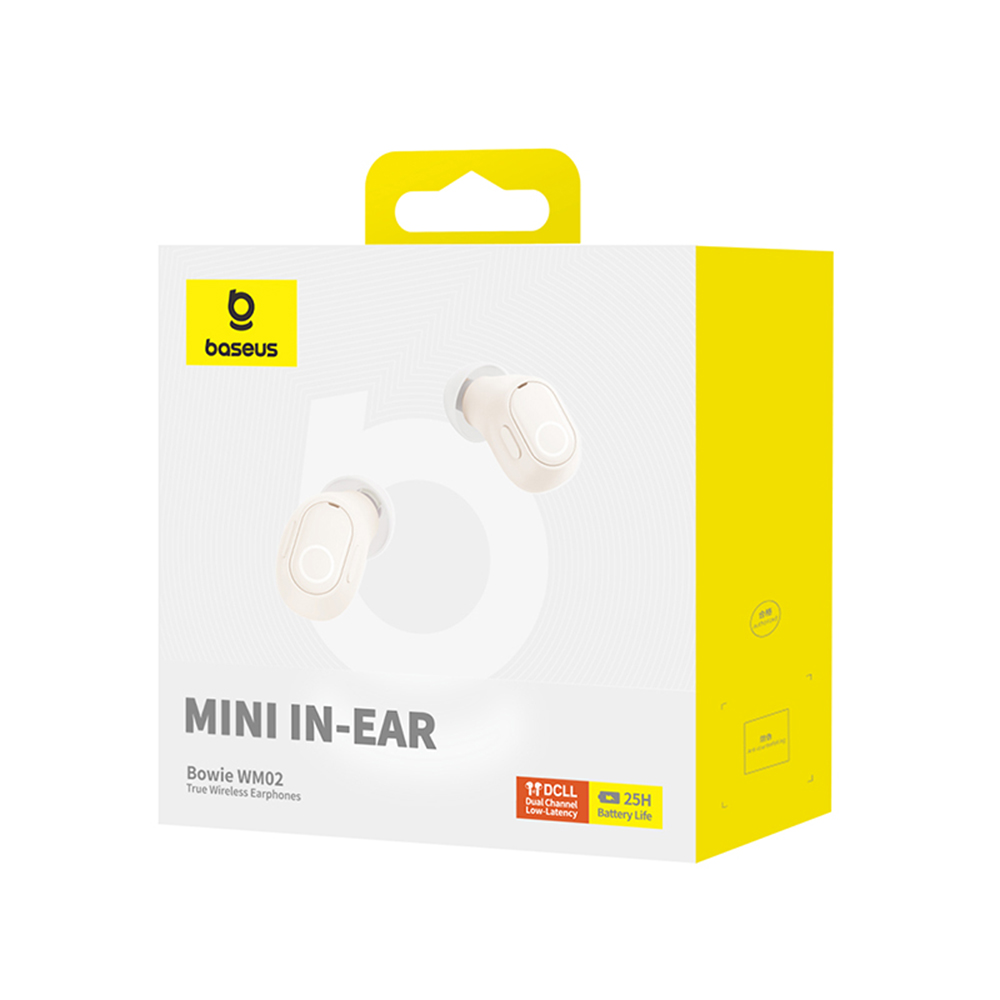 Handsfree Bluetooth Baseus Bowie WM02, TWS, Wit, Herverpakt NGTW370202