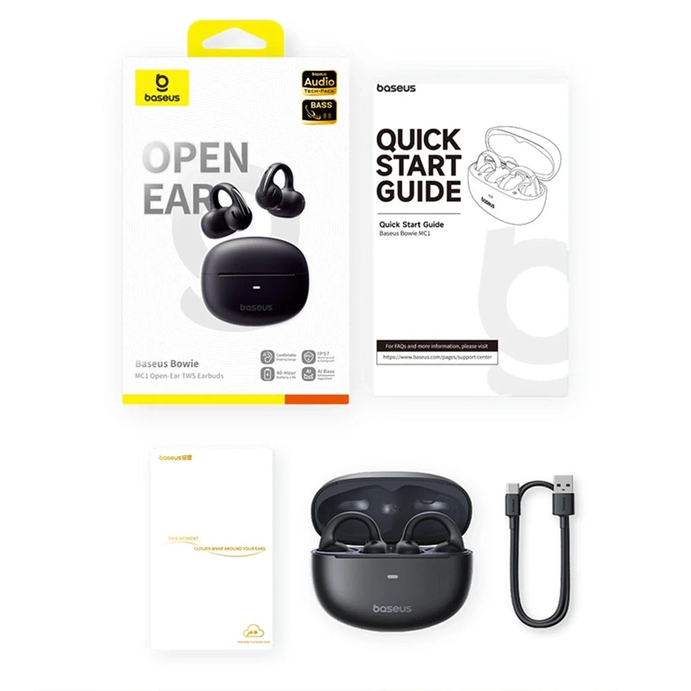 Handsfree Bluetooth Baseus Bowie MC1, TWS, Zwart A00083501126-00