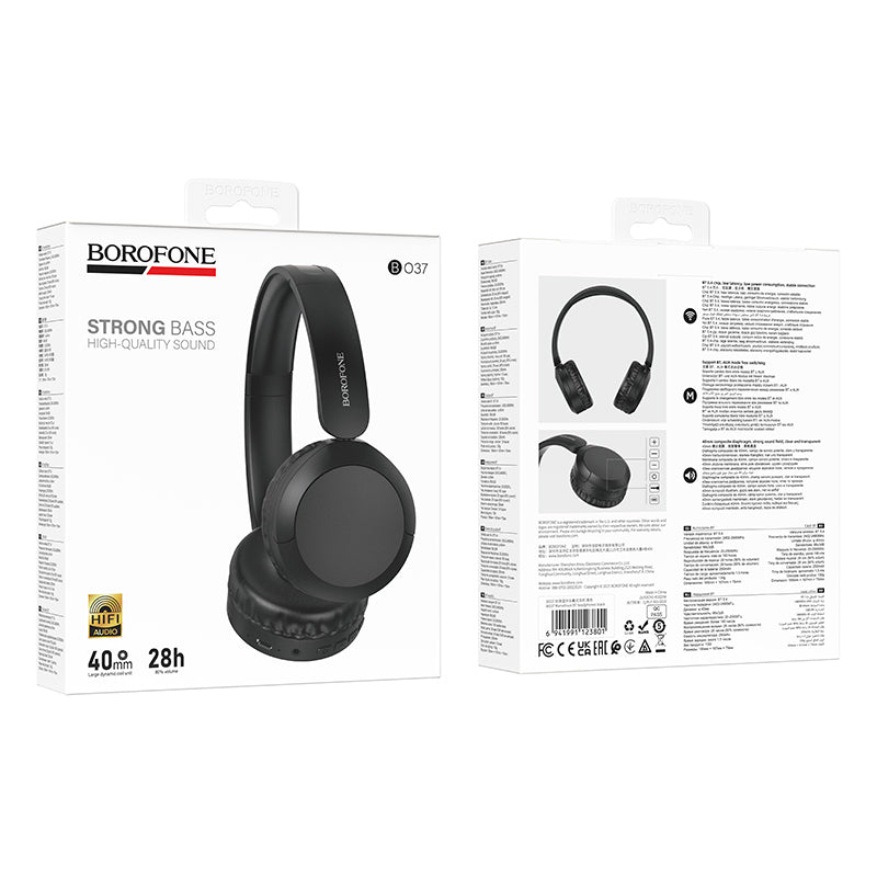 Handsfree Bluetooth Borofone BO37 Marvellous, A2DP, Zwart