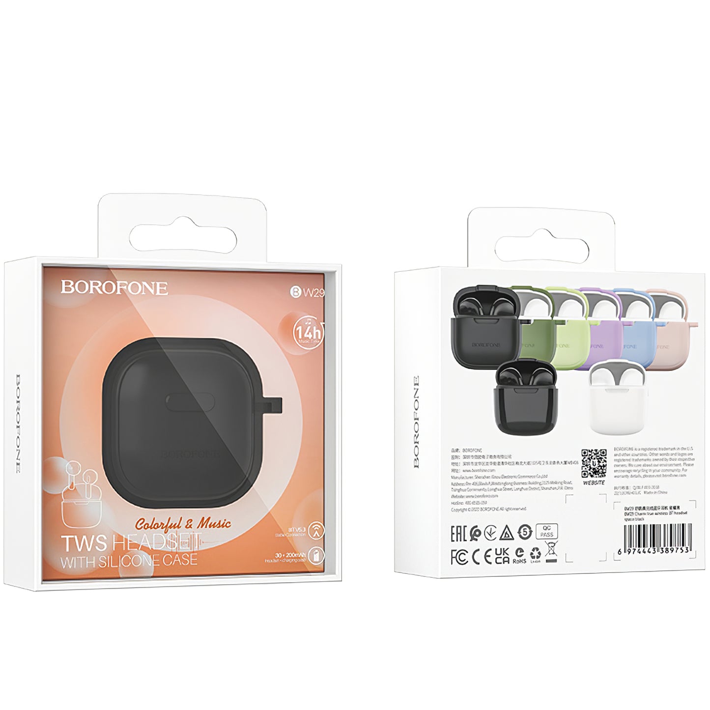 Freisprech-Bluetooth-Headset BW29, TWS, Schwarz 