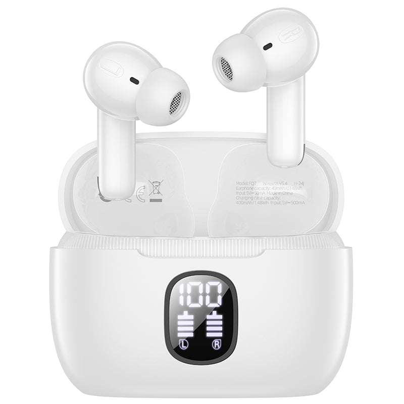 Kit mains libres Bluetooth Borofone FQ7 Treasure, TWS, ANC, MultiPoint, Blanc