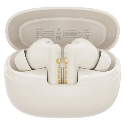 Handsfree Bluetooth Bugani Freebuds B20, TWS, ANC, Lichtcrème