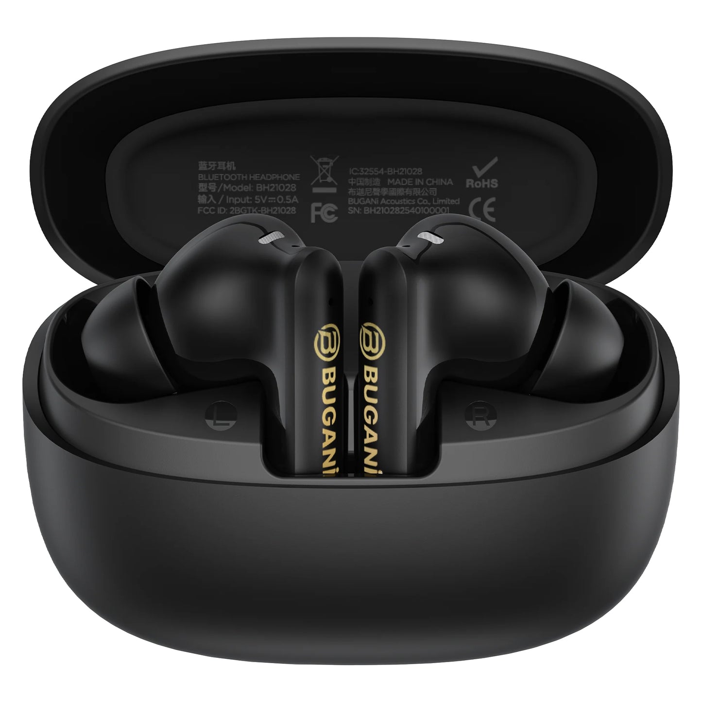 Kit mains libres Bluetooth Bugani Freebuds B20, TWS, ANC, Noir