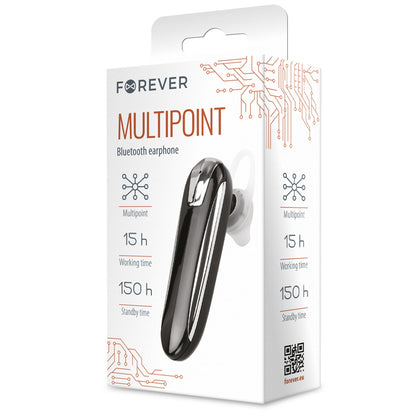 Handsfree Bluetooth Forever FBE-01, Multipunt, Zwart 