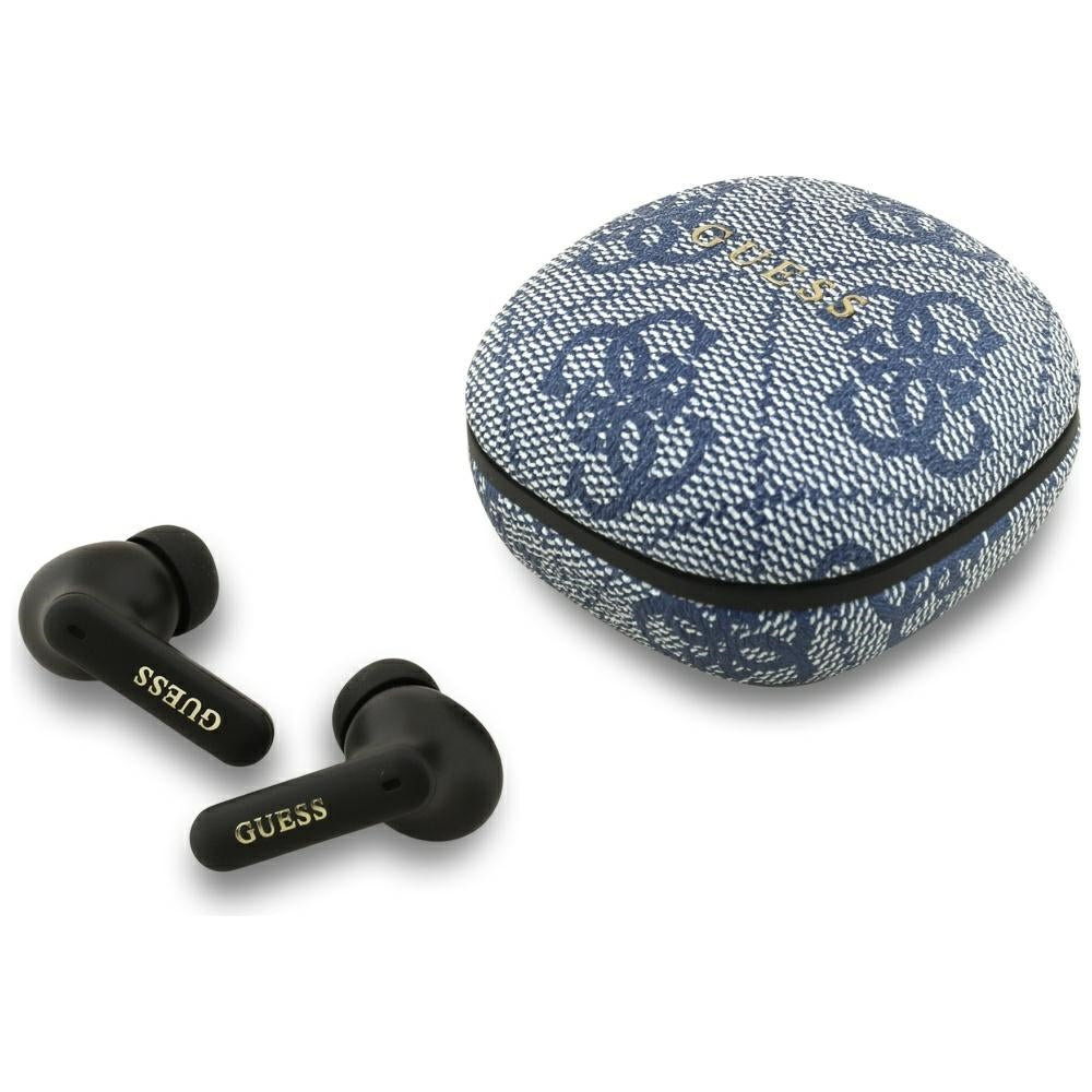 Handsfree Bluetooth Guess 4G Classic Metal Logo, TWS, Blue