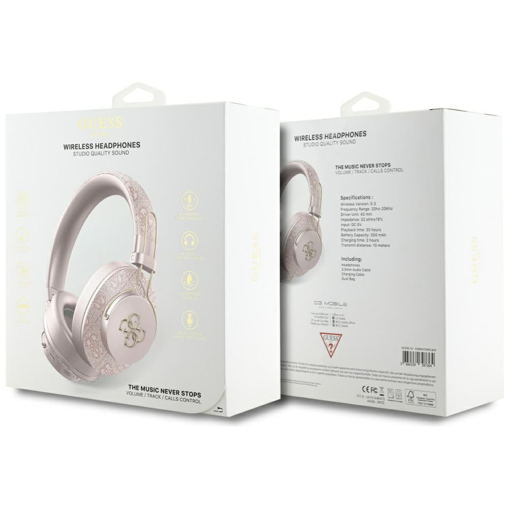 Handsfree Bluetooth Guess 4G Metal Logo, A2DP, Roze