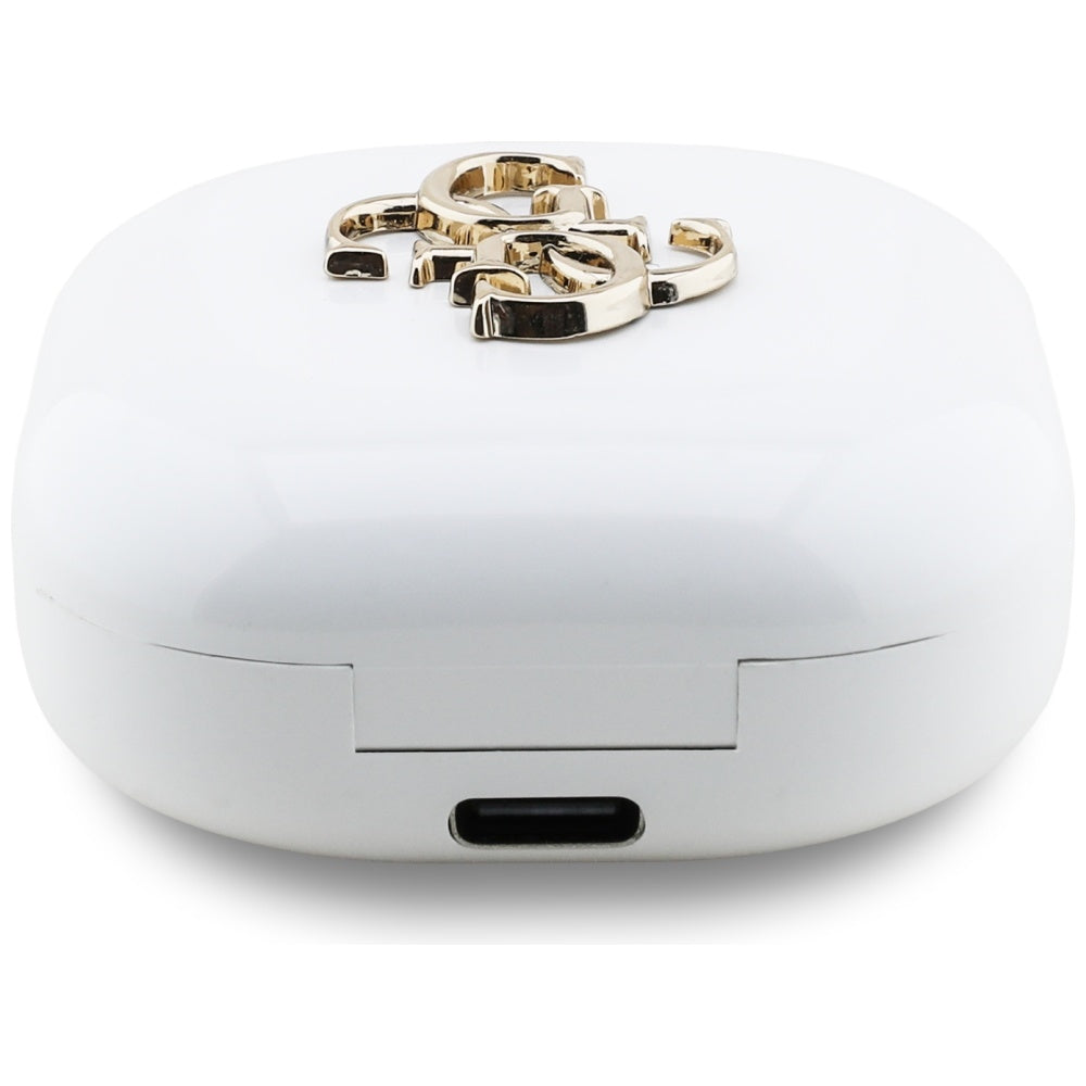 Guess 4G Metal Logo Bluetooth Handsfree, TWS, White
