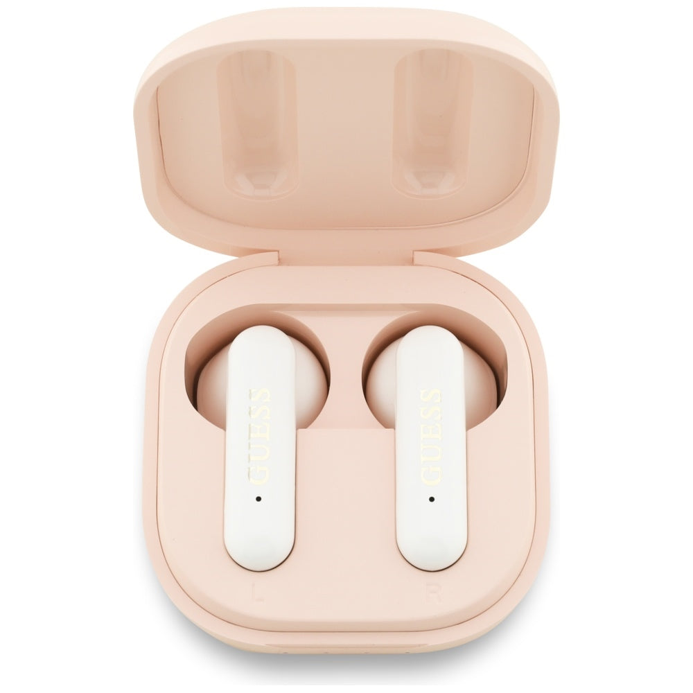 Handsfree Bluetooth Guess 4G Metal Logo, TWS, Roze